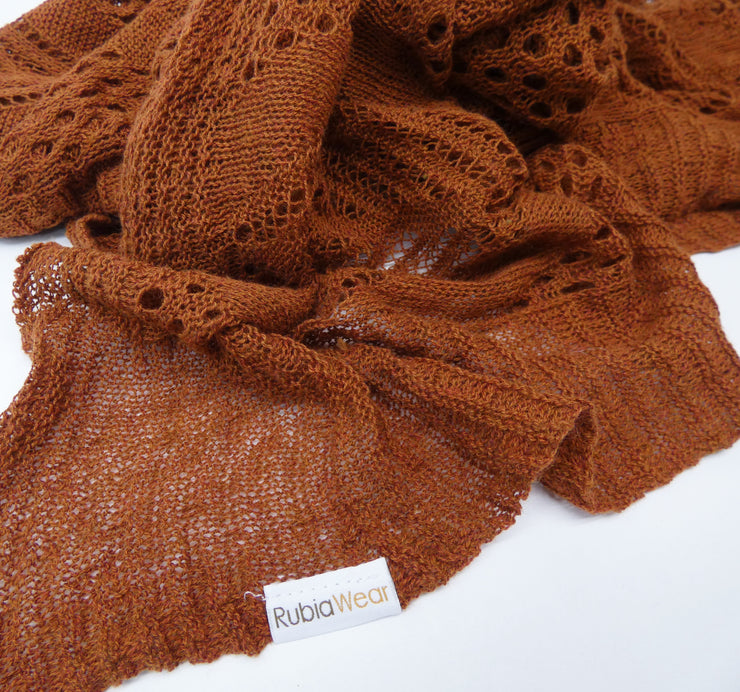 Brown fabric on a plain background