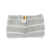 Gray and white striped fabric on a white background