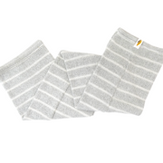 Grey and white striped leg warmer