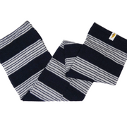 Navy and white leg warmers