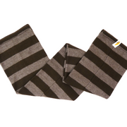 Brown striped fabric on a white background